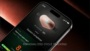 A phone showing the Curapod-M app with a completed session.