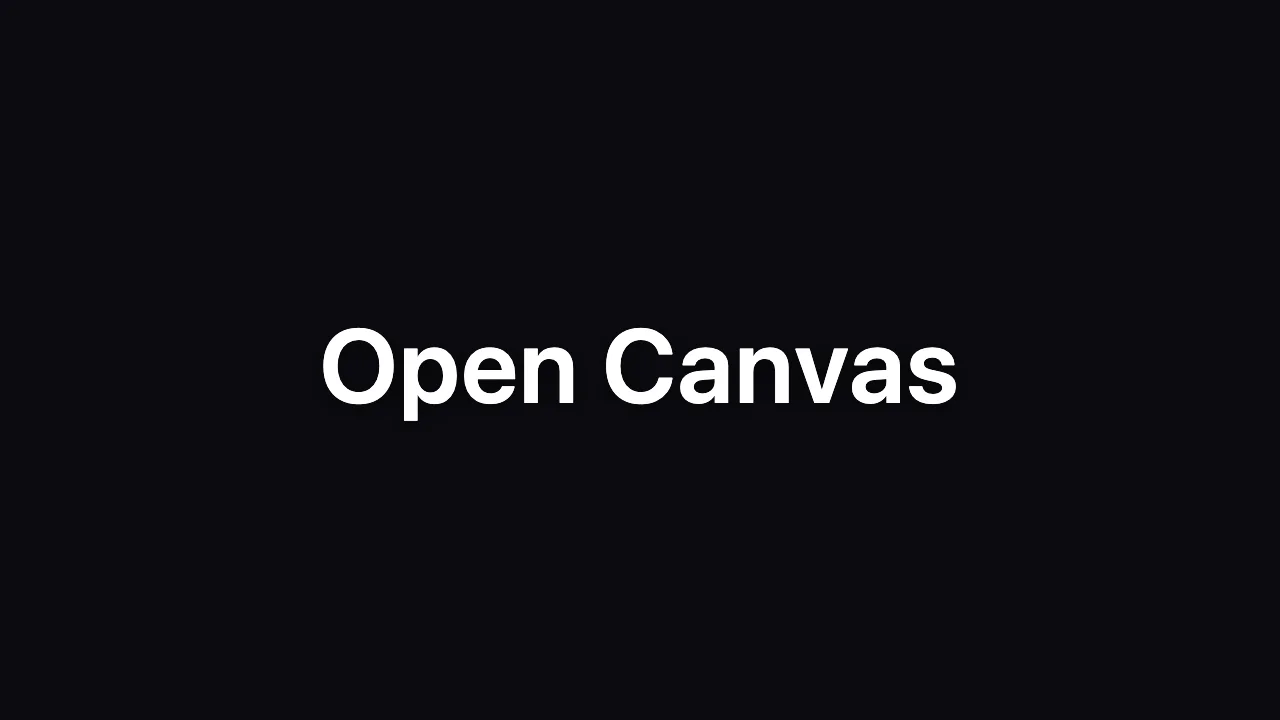 Rendered frame: the words Open Canvas in white on a near-black background.